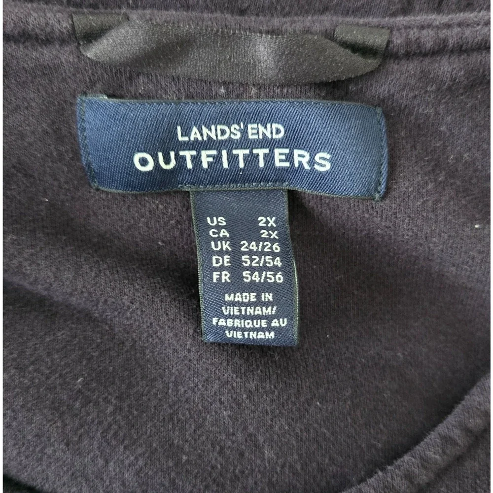 Lands' End Side Zip Sweater Women's 2X Dark Blue Long Sleeves